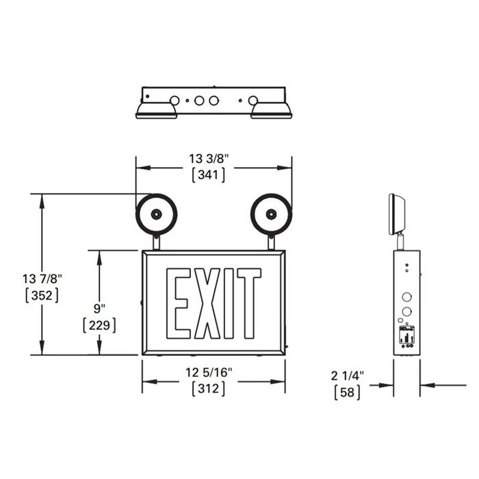Sure-Lites CHXC71 Exit Sign with 3.6W LED Emergency Light Heads
