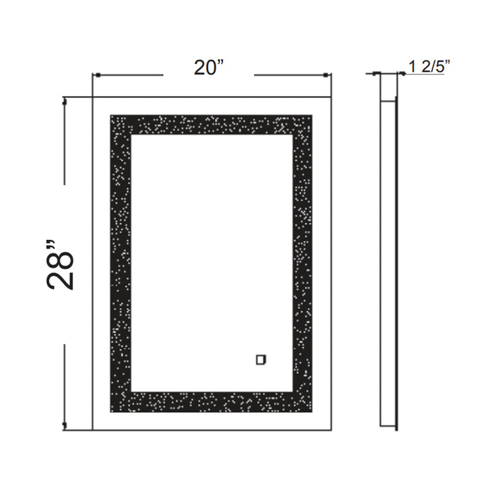 Westgate LMIR 28x20 35W LED Mirror And Cabinet Dimming With Defogger Feature, CCT
