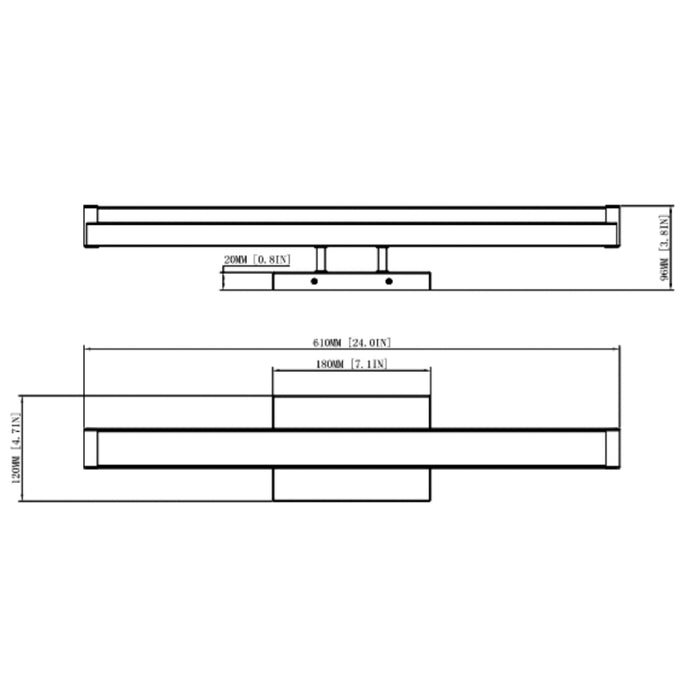 Westgate LVB 24" 16W LED Vanity Light, CCT