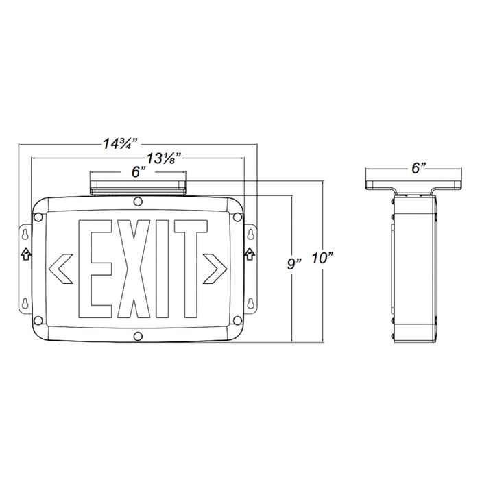 Westgate XTN4X-1 NEMA 4X Rated LED Exit Sign, Single Face
