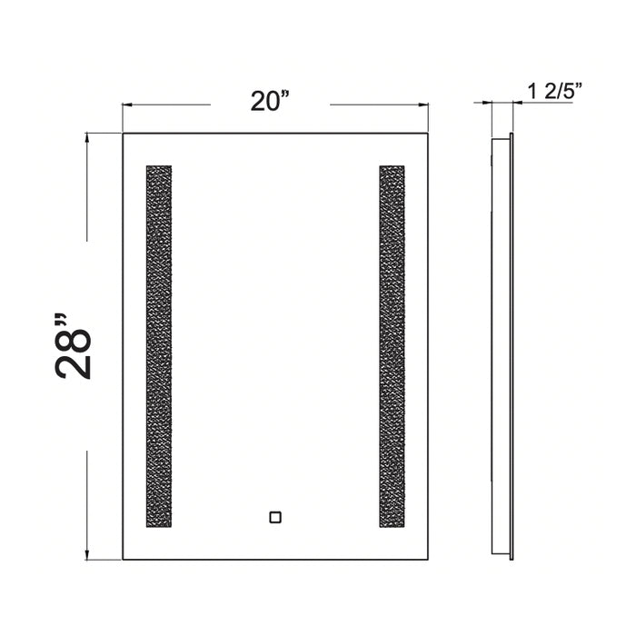 Westgate LMIR 28x20 31W LED Mirror And Cabinet Dimming With Defogger Feature, CCT