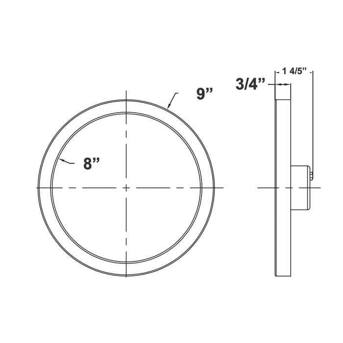 Westgate FMLE 9" 17W LED Round Flush Mount, CCT