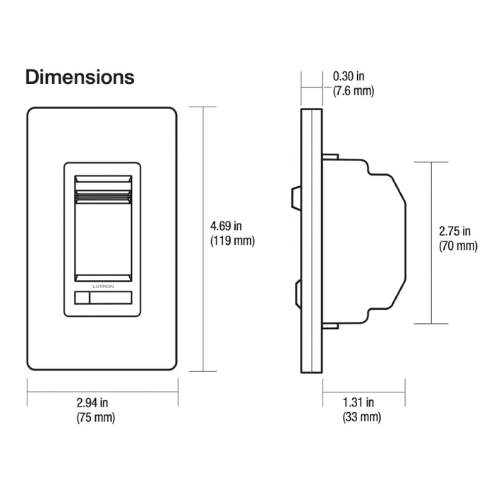 Lutron LECL-153PH Lumea 150W Single Pole 3-Way CFL/LED Dimmer