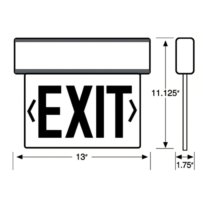 Westgate XE Edgelit LED Exit Sign, Single Face