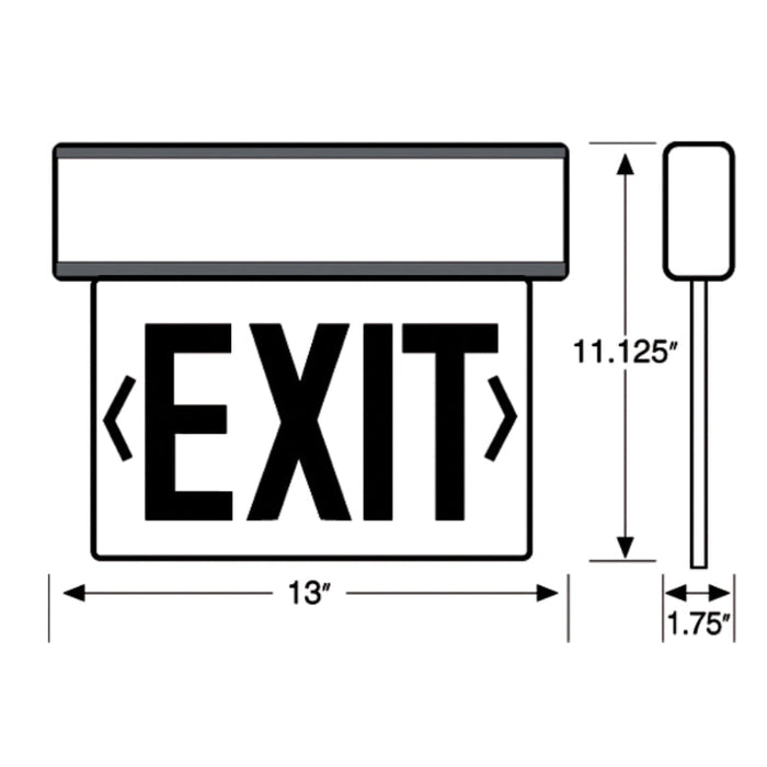 Westgate XE Edgelit LED Exit Sign, Double Face