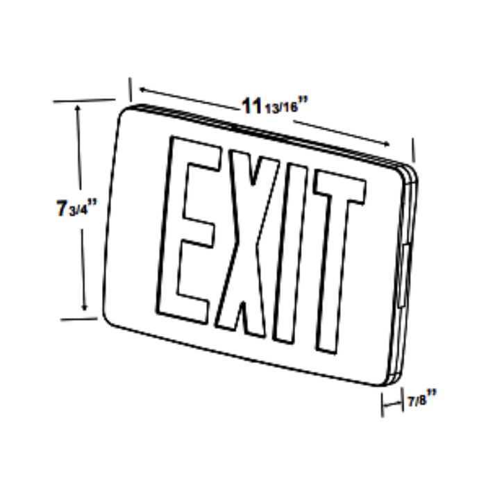 Westgate XD-TH-1 Thin Diecast LED Exit Sign, Single Face