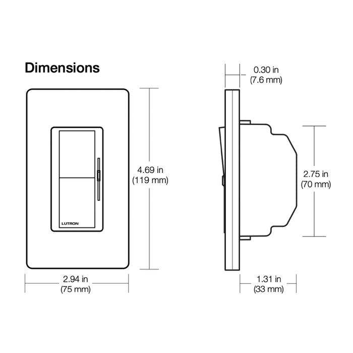 Lutron DVFSQ-LF Diva Fan-Speed Control/Light Switch