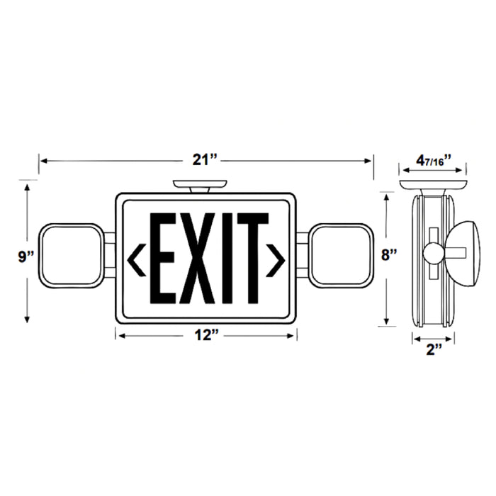 Westgate XT-CL Combination LED Exit Sign & Emergency Light
