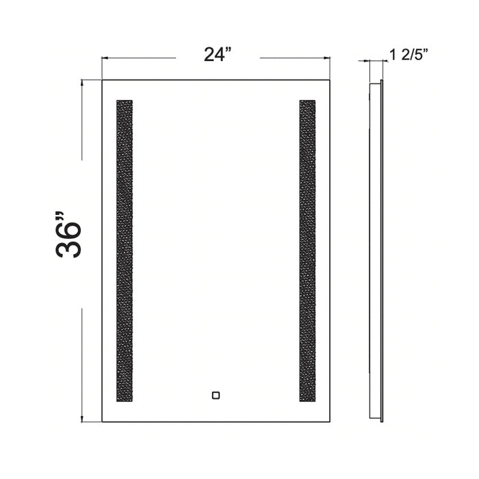 Westgate LMIR 36x24 39W LED Mirror And Cabinet Dimming With Defogger Feature, CCT