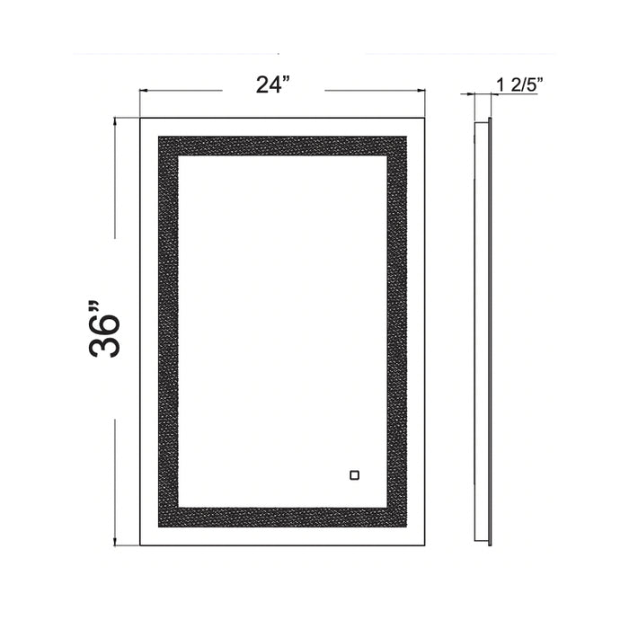Westgate LMIR 36x24 44W LED Mirror And Cabinet Dimming With Defogger Feature, CCT