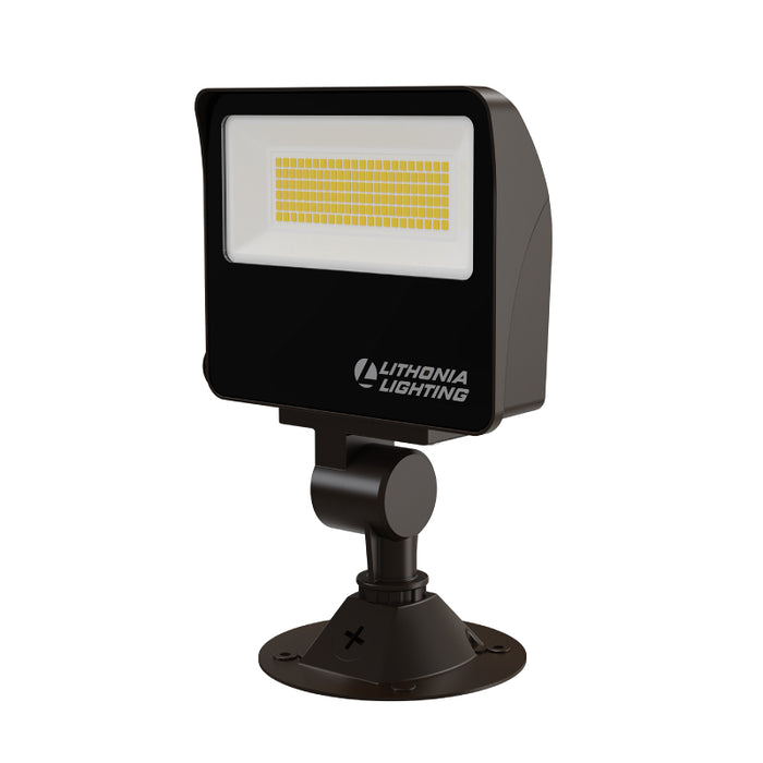 Lithonia Contractor Select ESXF1 Alo 34W LED Flood Light with Photocell, Knuckle/Yoke Mount, CCT Selectable