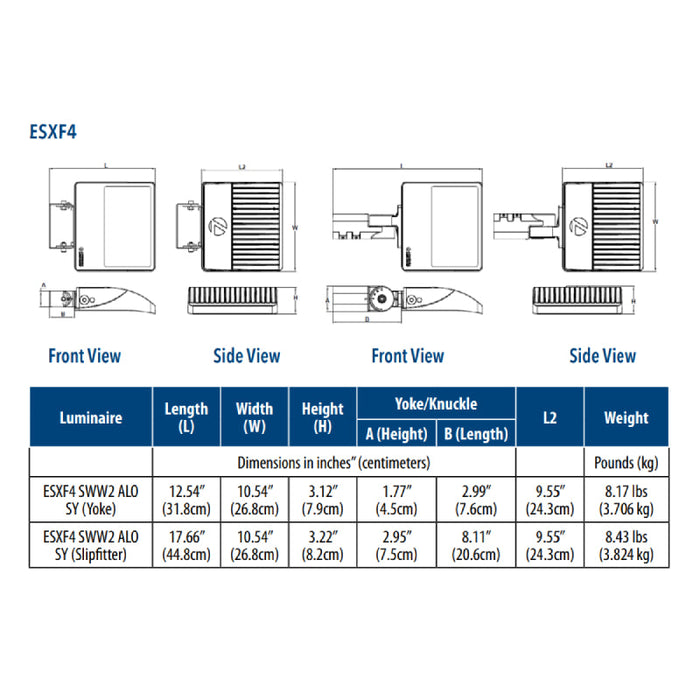 Lithonia Contractor Select ESXF4 11" Wide, 111-150W LED Flood Light with Photocell, Adjustable Lumen, Selectable CCT, 120-347V
