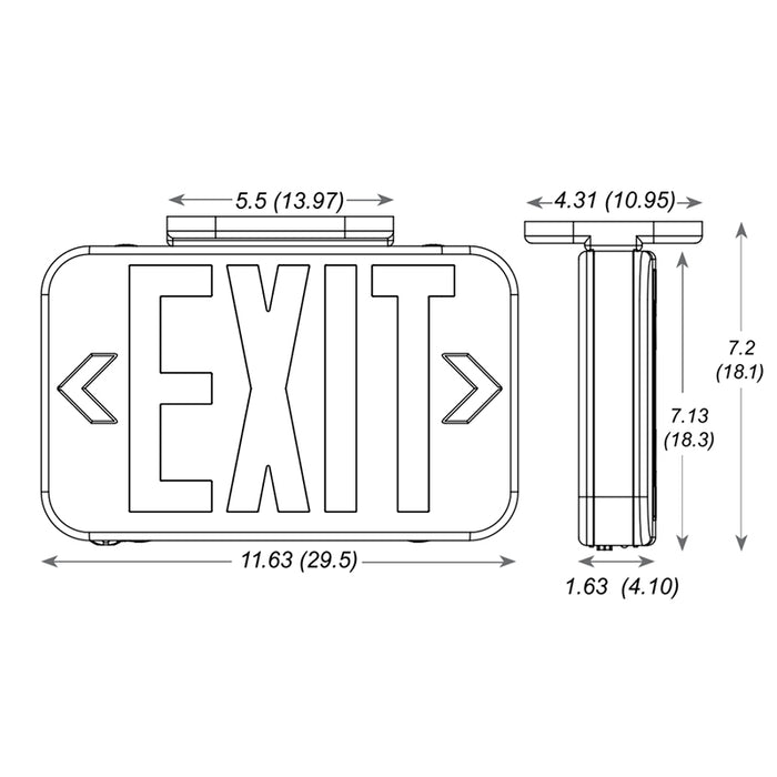 Lithonia Contractor Select EXRG Red/Green  Exit Sign, AC Only