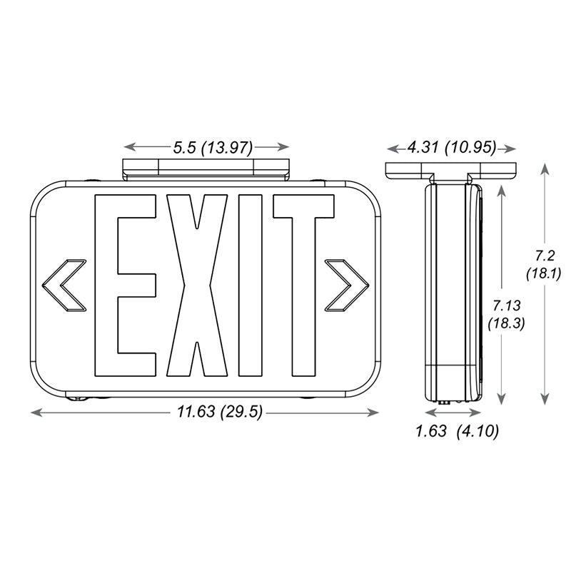 Lithonia Contractor Select EXRG Exit Sign with Ni-MH Battery Back Up - Red/Green Letters Selectable