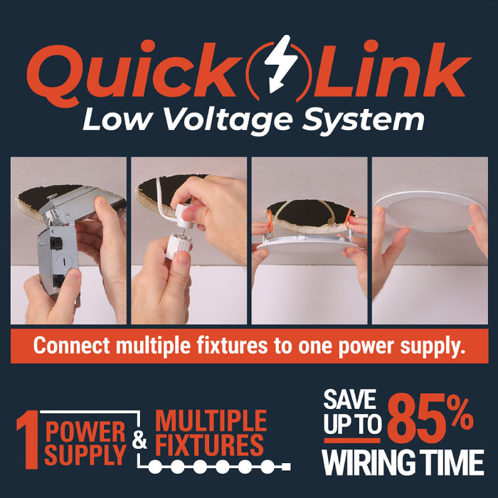 Halo HLBQL4069FSE010-6PK 4" QuickLink Low Voltage 0-10V Canless Downlights (6-Pack Kit Including Driver)