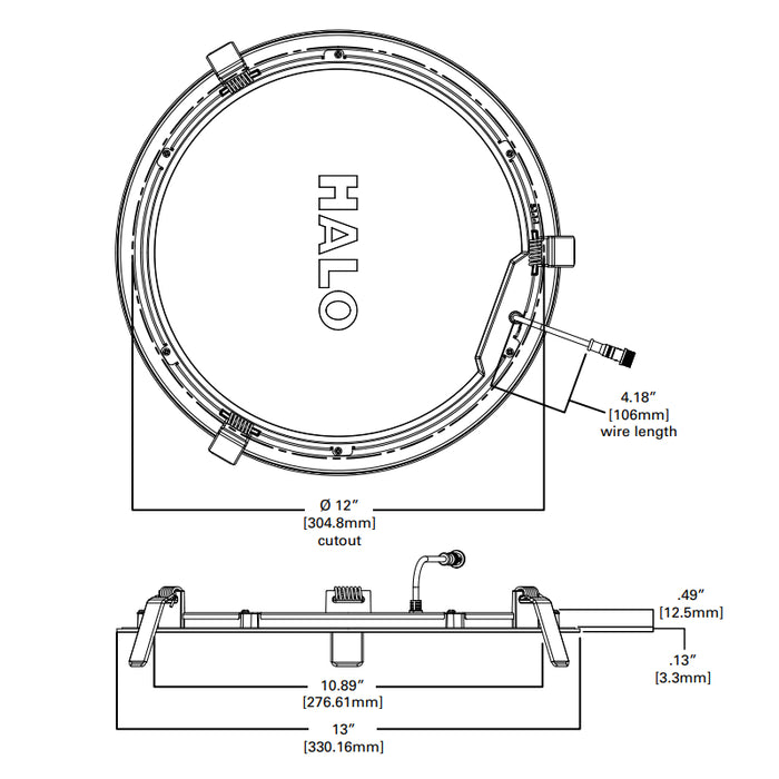 Halo HLB 12" Slim Canless LED Lens Downlight with Remote Driver / Junction Box
