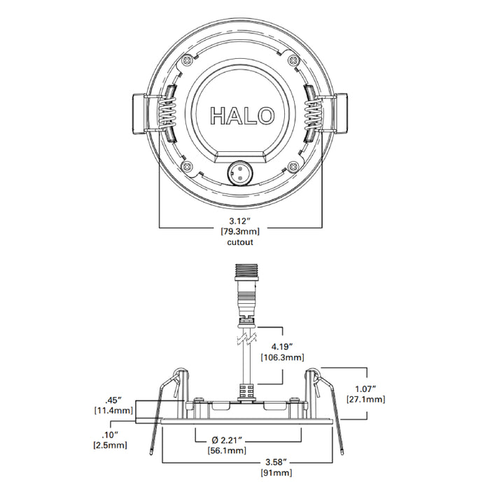 Halo HLB3 3" LED Round Lens Downlight with Remote Driver / Junction Box, CCT Selectable
