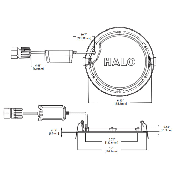 Halo HLBQL6099FSE010-6PK 6" QuickLink Low Voltage 0-10V Canless Downlights (6-Pack Kit Including Driver)
