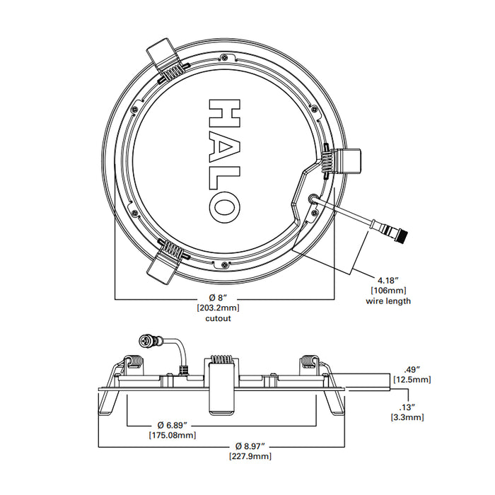 Halo HLB 8" Slim Canless LED Lens Downlight with Remote Driver / Junction Box