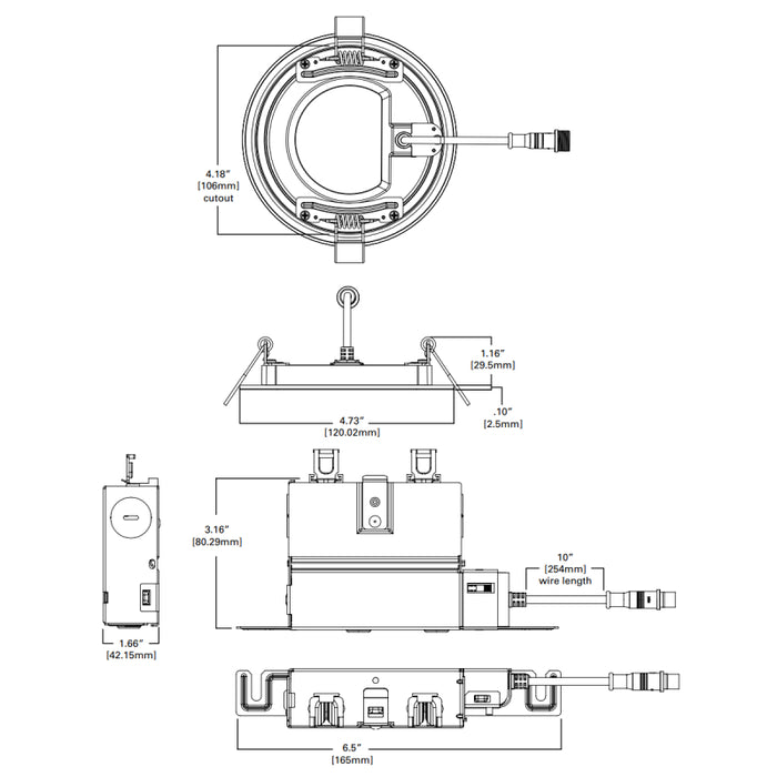 Halo HLB 4" Slim Edge Canless 10W  LED Downlight CCT, Dimmable, 600 Lumens