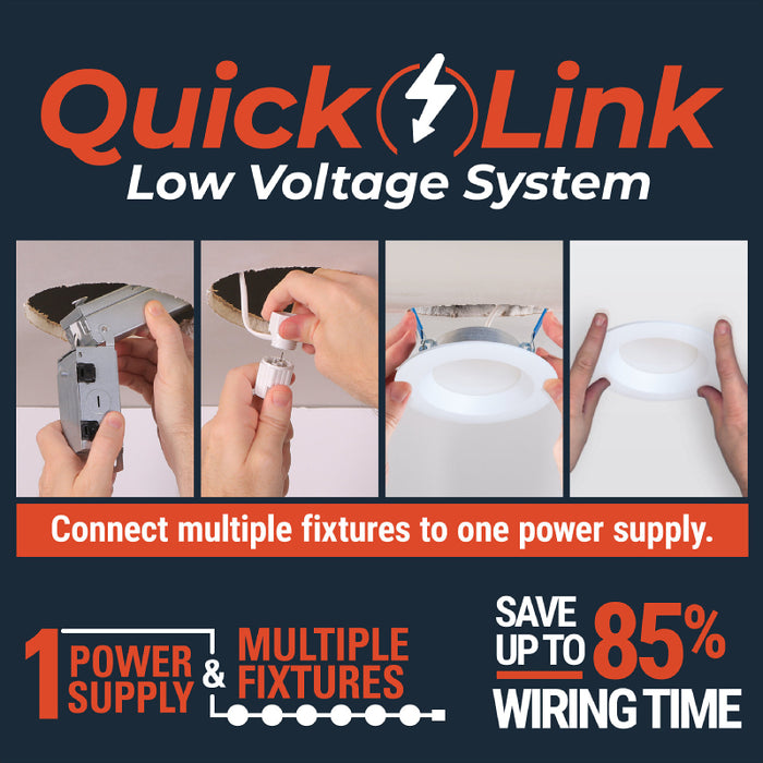 Halo LTQL4069S1EDM-4PK 4" QuickLink Low Voltage Phase Cut Canless Downlights (4-Pack Kit Including Driver)