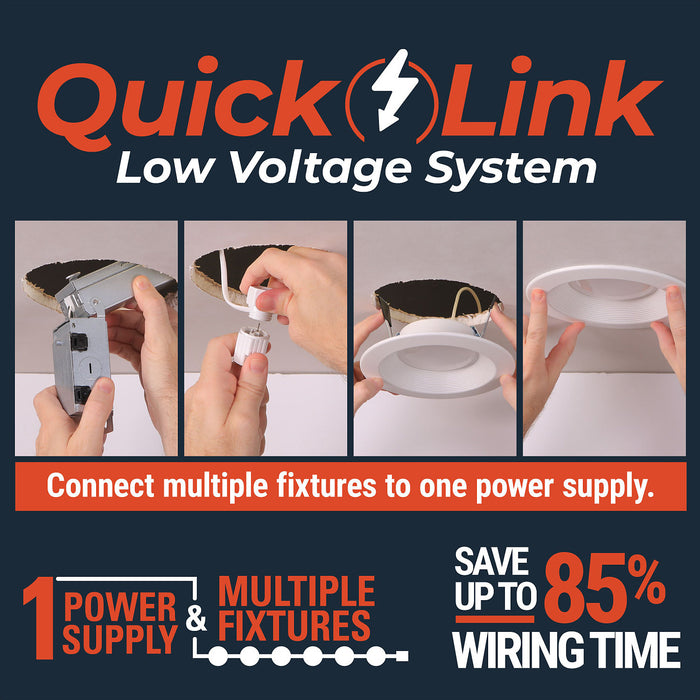Halo RLQL4069SE010DM-8PK 4" QuickLink Low Voltage 0-10V Canless Downlights (8-Pack Kit Including Driver)