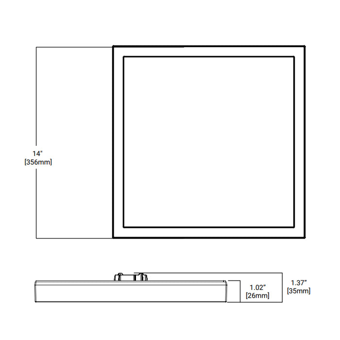 Halo SMD14S 14" Square LED Surface Mount Downlight, CCT Selectable