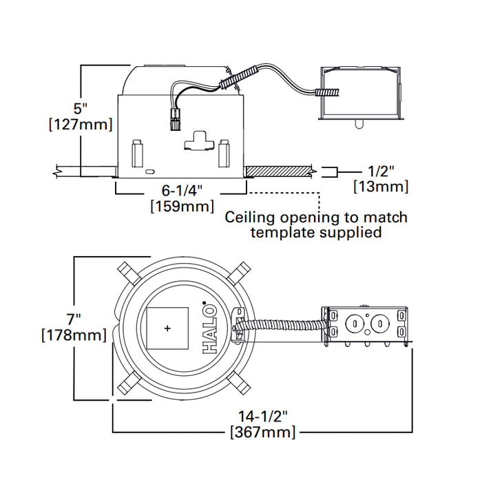 Halo H2750RICAT 6" Shallow Remodel IC AIR-TITE Housing