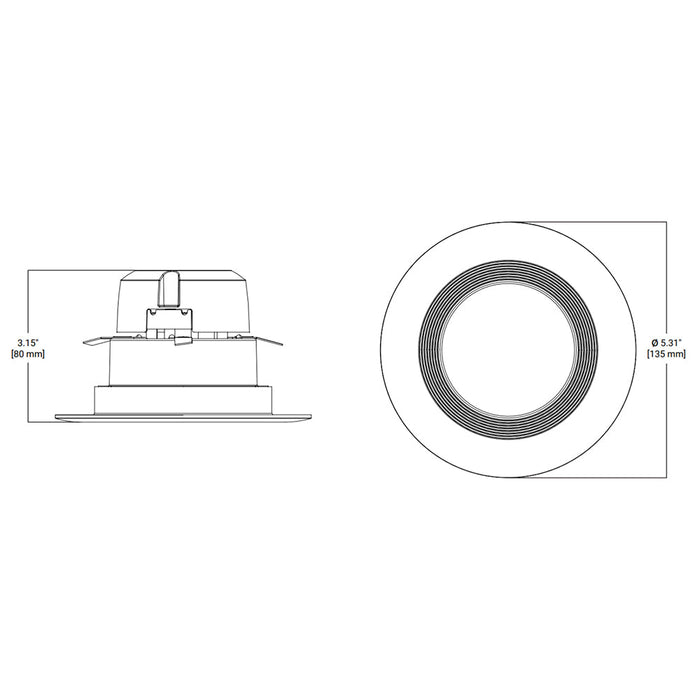 Halo LT4 4" All-Purpose LED Baffle Trim Downlight, 3000K 600 Lumens, 90 CRI Matte White , Dimming to 10%
