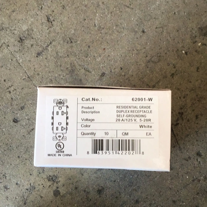 Enerlites 62001 Residential Grade 20A Duplex Receptacle