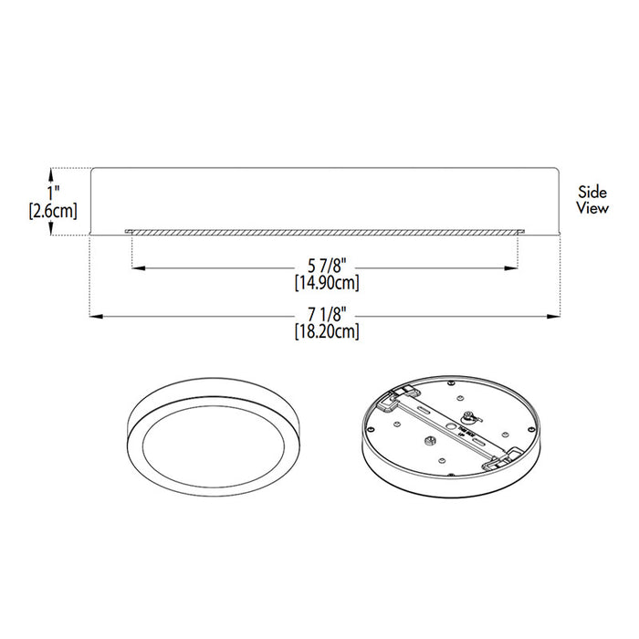 Juno Contractor Select JSBC 7"  17W SlimBasics LED Surface Mount 3000K, 1050 lm, White
