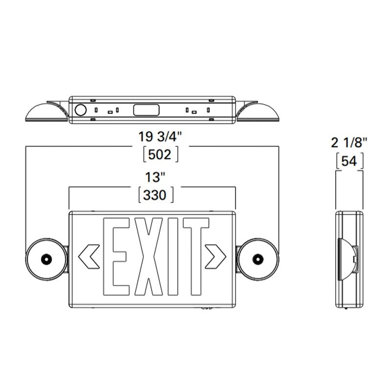 Sure-Lites LPXC Series Exit Sign with LED Emergency Light Heads