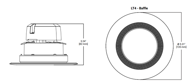 Halo LT4 4" All-Purpose LED Baffle Trim Downlight - CCT Selectable