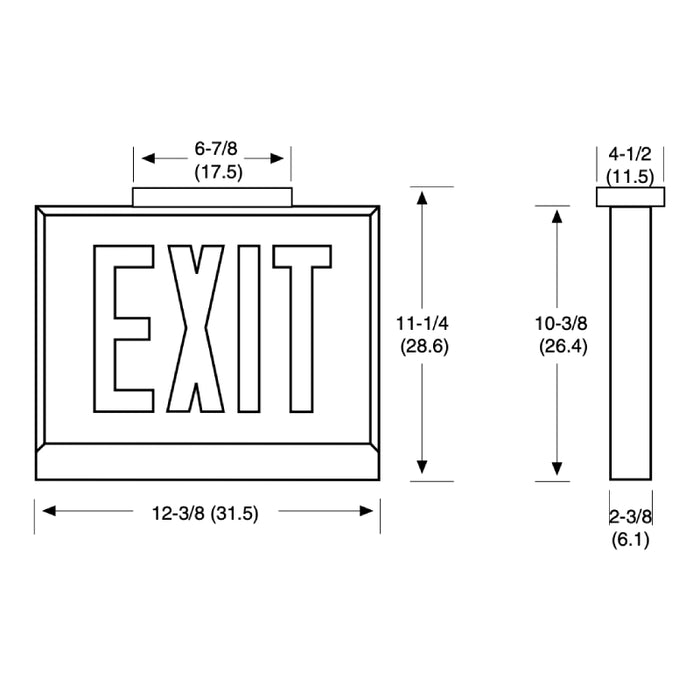 Lithonia LXC LED Exit Sign with Battery Backup , Single Face