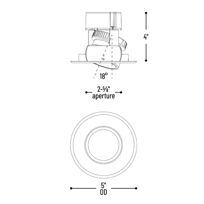 Nora NOX-434 Onyx 4" 10.5W LED Round Adjustable Retrofit Reflector