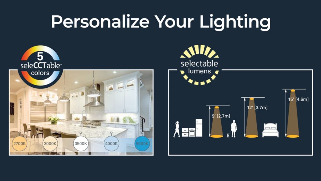 Halo RL56 5"/6" Recessed LED Retrofit Module, 5CCT & 2 Lumens Selectable, Warm Dim, Dimmable down to 5% , Matte White Flange