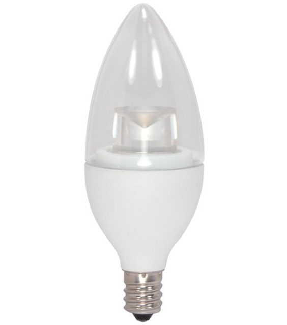 Satco S29618 3.5W Candle Clear LED Bulb, 2700K