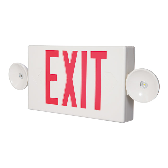 Sure Lites LPXC25 LED Polycarbonate Emergency Light Exit Sign Combo, 25 Feet Coverage, No Self-Diagnostics, White