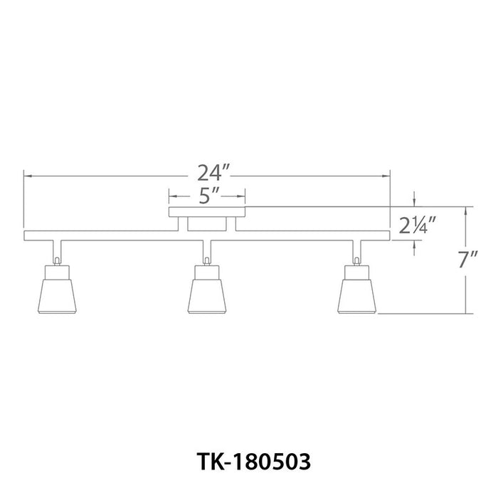 WAC TK-180503 Solo 3-lt LED Fixed Rail Luminaire