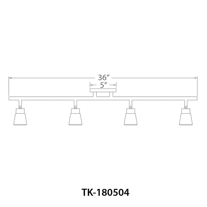 WAC TK-180504 Solo 4-lt LED Fixed Rail Luminaire