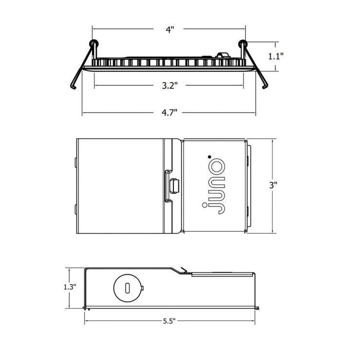 Juno Contractor Select WF4C RD 4" LED Smart Flat Canless Wafer Downlight