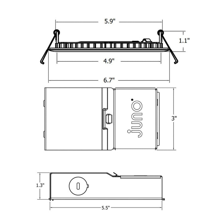 Juno Contractor Select WF6C RD 6" LED Smart Flat Canless Wafer Downlight