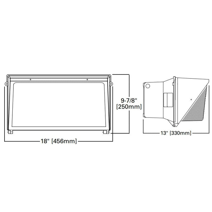 Lumark WPLLED Wal-Pak Large 122W LED Glass Wall Pack with Button Photocontrol