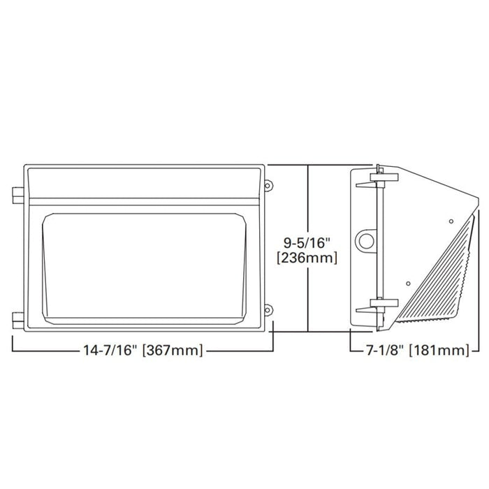 Lumark WPMLED Wal-Pak Medium 76W LED Glass Wall Pack with Button Photocontrol