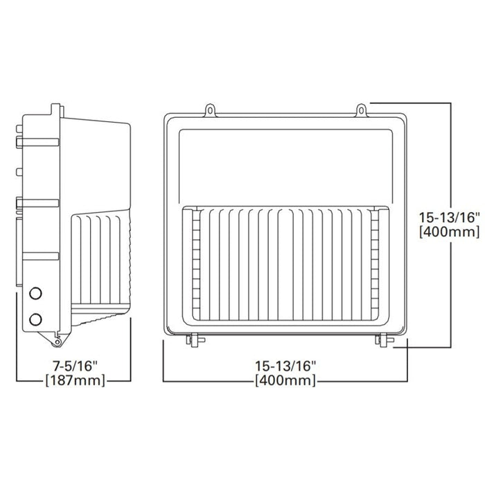 Lumark WPSQLED WalPak 101W Square LED Glass Wall Pack with Button Photocontrol